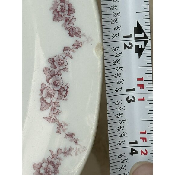 Antique 1890s John Maddock Sons Heumann Oval Platter Pink Color EUC VERY RARE - Picture 13 of 16